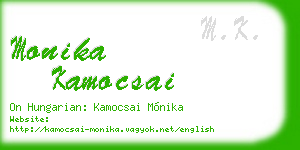monika kamocsai business card